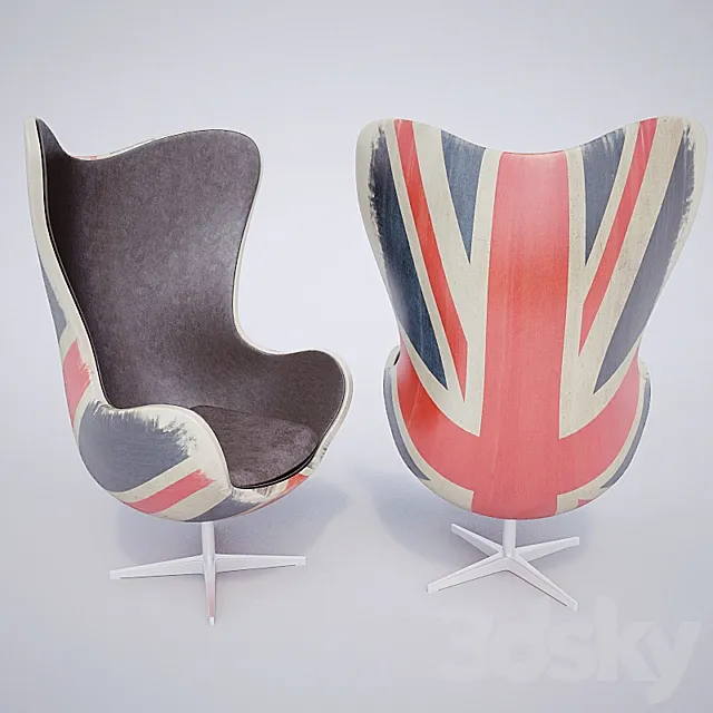 Armchair Hirshorn Shair Fudge Union Jack 3DS Max Model