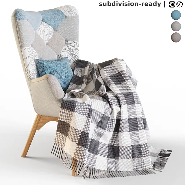 Armchair La Forma KNUT patchwork 3ds Max