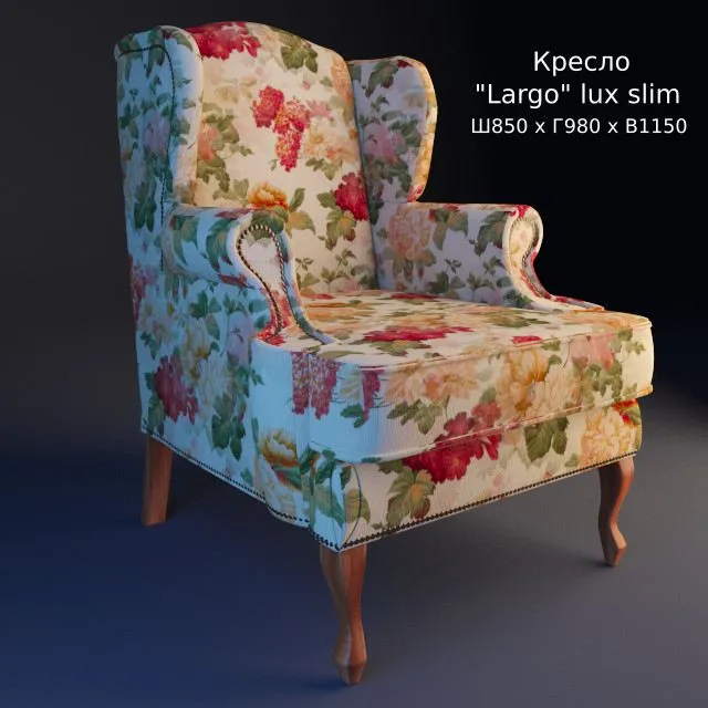 Armchair Largo lux slim 3dsMax Model