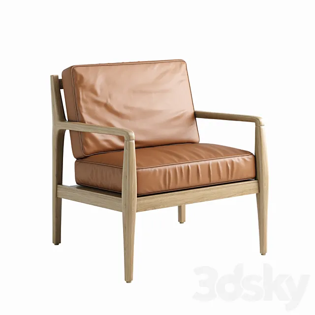 Armchair leather Dilma La Redoute 3DS Max Model