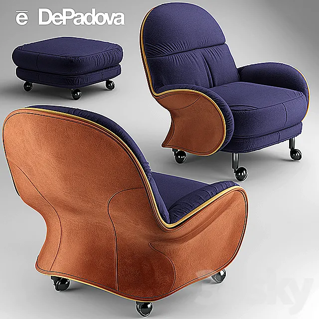 Armchair LOUISIANA De Padova Contract LOUISIANA 3DS Max Model