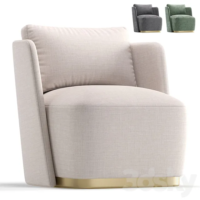 Armchair MACQUEEN by Cazarina Interiors 3 Colors Version 3DS Max Model