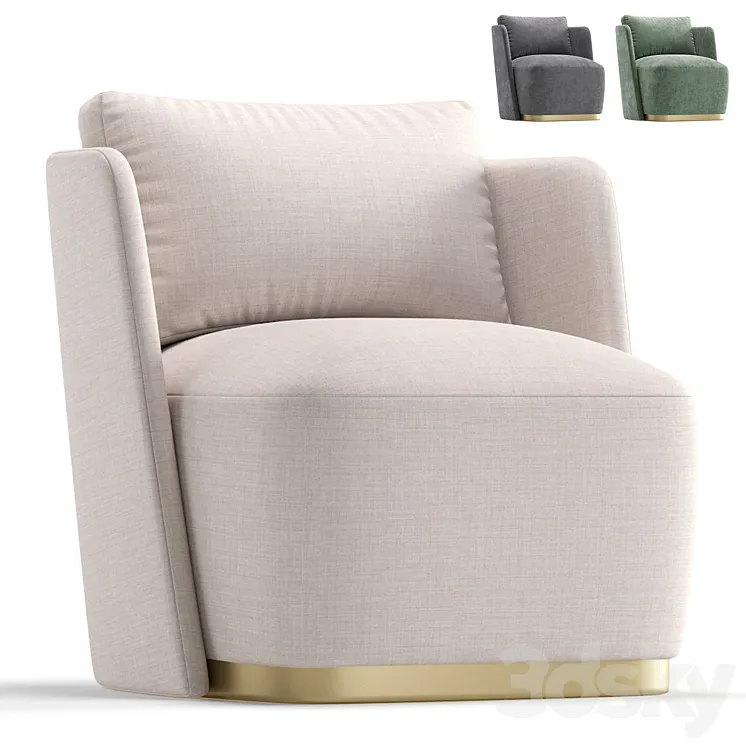 Armchair MACQUEEN by Cazarina Interiors 3 Colors Version 3DS Max