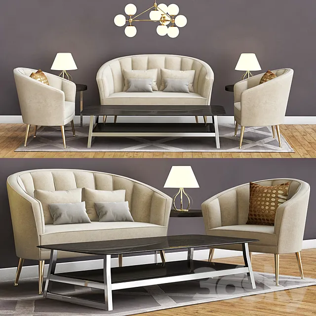 Armchair maya Mid Century Modern Furniture by BRABBU 3DS Max Model