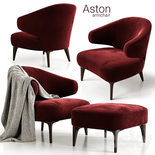 Armchair Minotti Aston 2 3DS Max Model