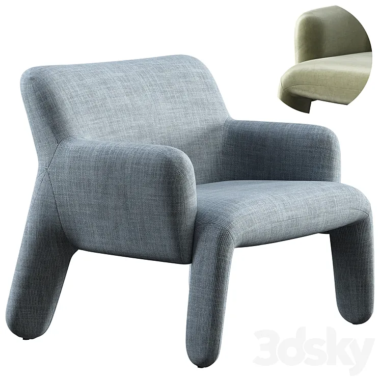 Armchair molteni & c glove up 3DS Max Model