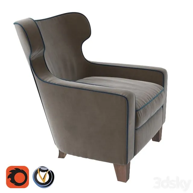 Armchair Natural Home Curcuma 3dsMax Model
