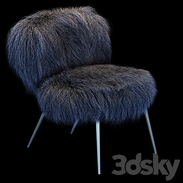 Armchair Nepal Mongolia Blu 3ds Max