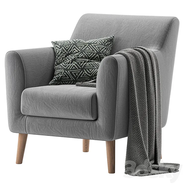 Armchair Odens Sherst Grey 3DS Max