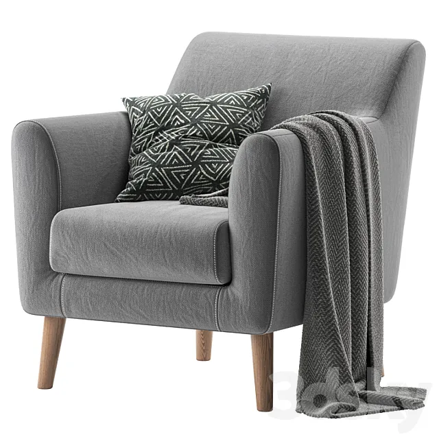 Armchair Odens Sherst Grey 3DSMax File