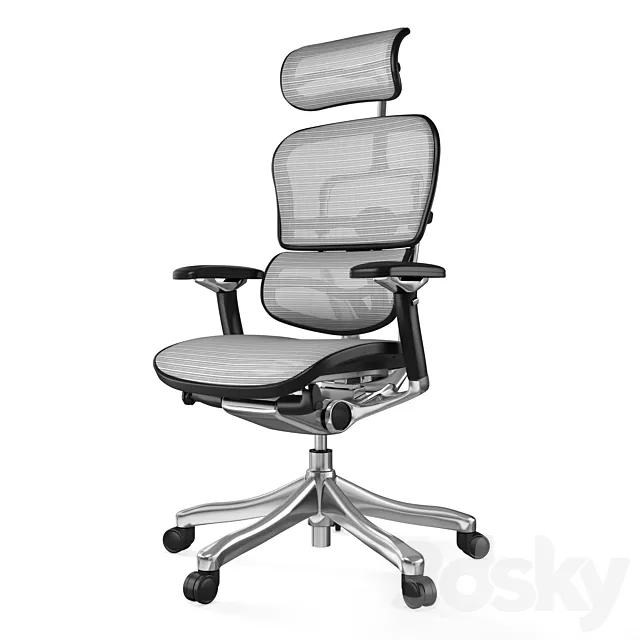Armchair Office Ergohuman Plus Luxury (6 fabric colors) 3ds Max