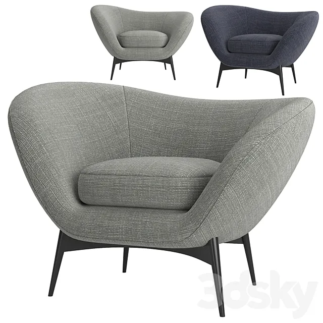 Armchair Oltremare by Saba Italia 3DS Max Model