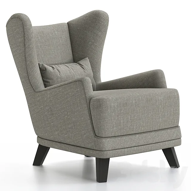 Armchair Oxford Velvet Navy Blue 3ds Max