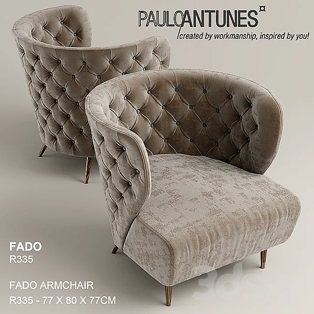 Armchair pauloantunes. FADO R335 3DSMax File