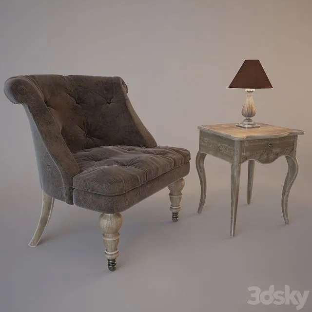 Armchair plus prikrovatnіy table artichoke 3dsMax Model