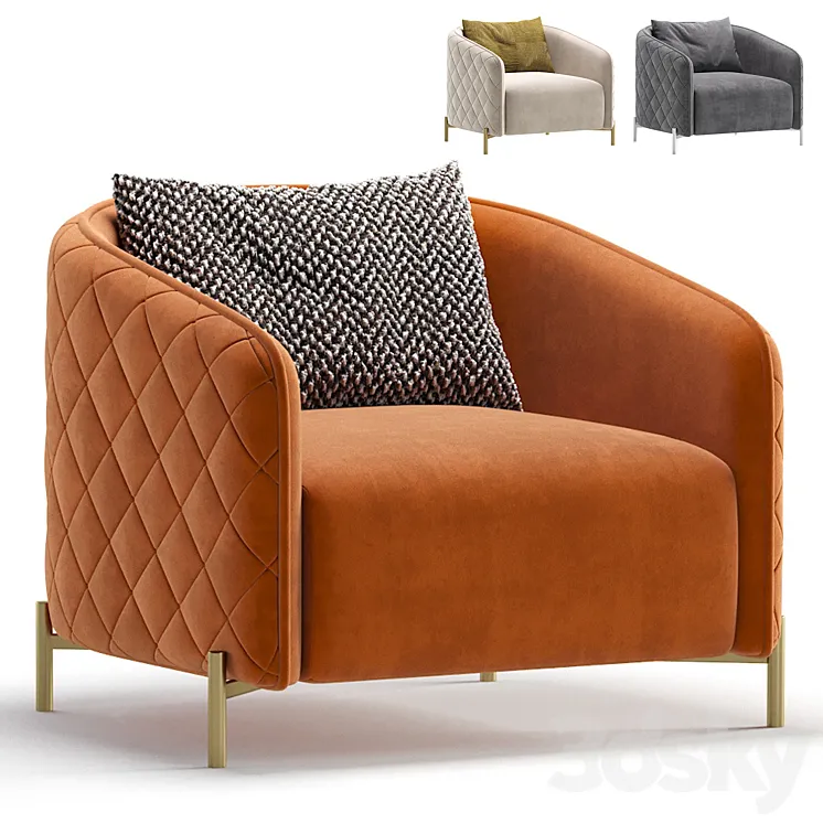 Armchair RIVAS by Cazarina Interiors 3 Colors Version\/Armchair RIVAS 3DS Max Model