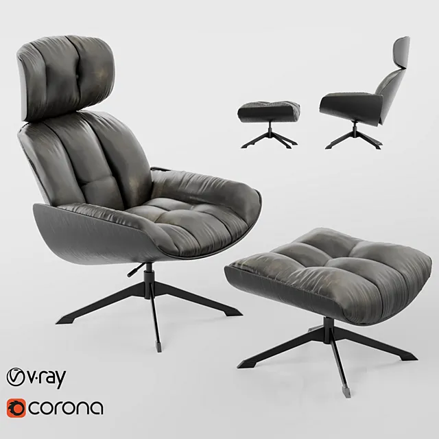 Armchair roche bobois QUIET LIFE ARMCHAIR 3DS Max Model