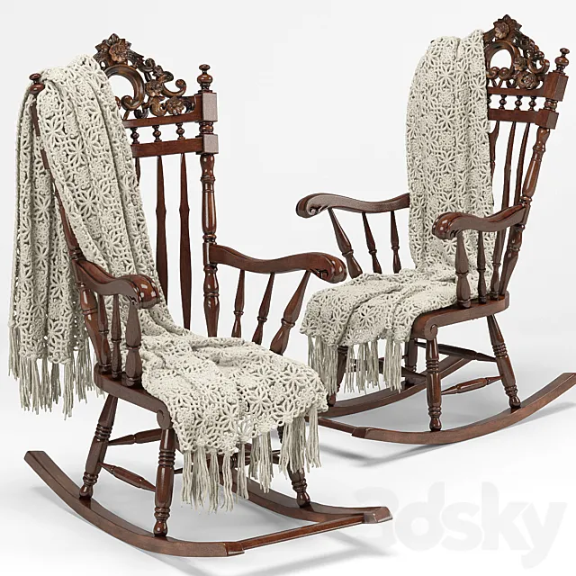 Armchair – rocking chair plaid 3ds Max