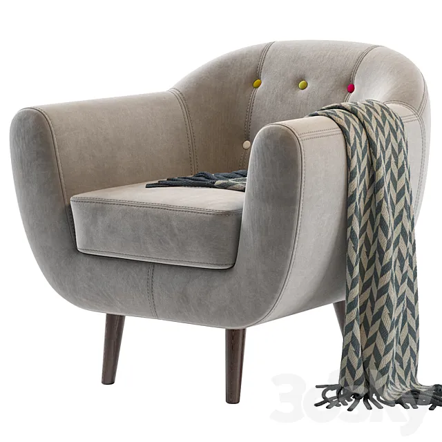 Armchair Rotterdam Tesla Gray 3ds Max