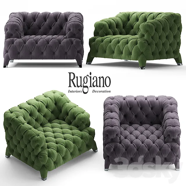 Armchair rugiano cloud 3DS Max Model