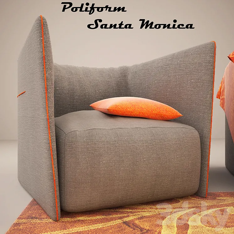 Armchair Santa Monica 3DS Max