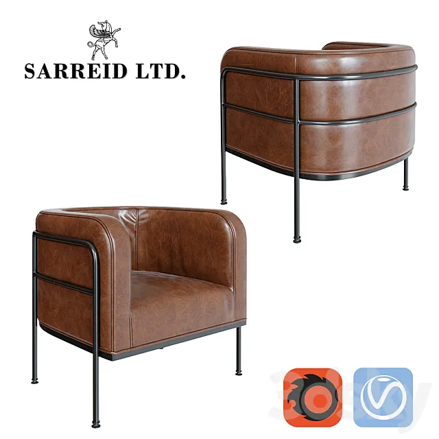 Armchair Sarreid Breda Barrel Chair 3ds Max