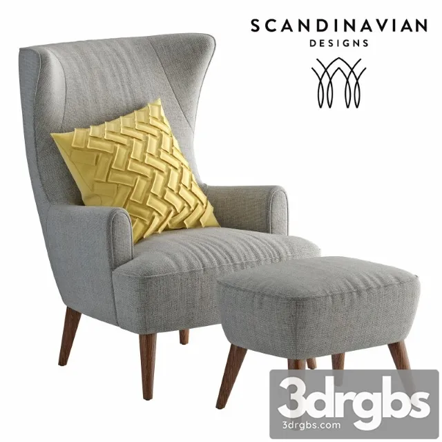 Armchair Scandinavian Designs Katja High Back 3dsmax Download