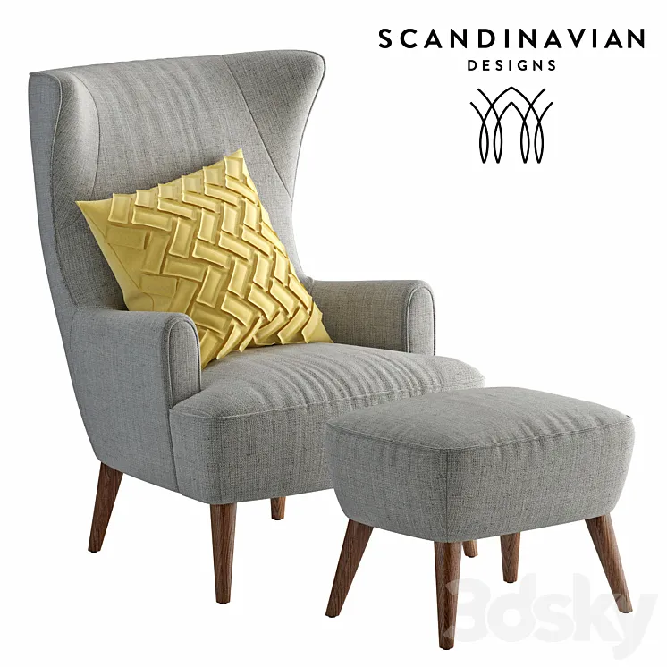 armchair Scandinavian Designs Katja High Back 3DS Max