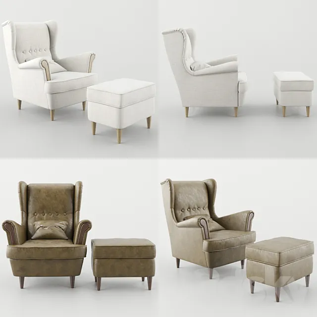 armchair strandmon 3ds Max