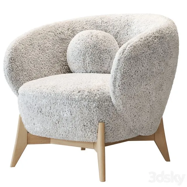 Armchair Tilar Cozy White 3dsMax Model