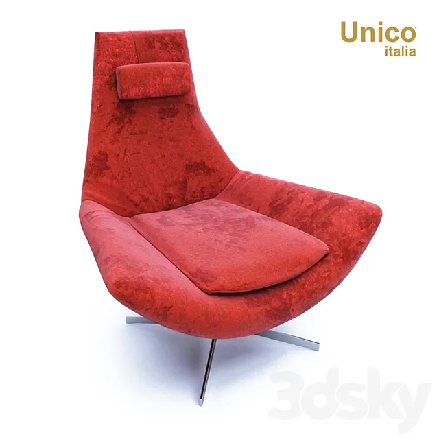 Armchair Unico Italia Zero Quattro POL002 3DS Max Model