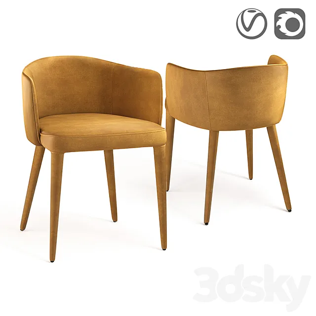 Armchair velor Bristol 3DS Max Model