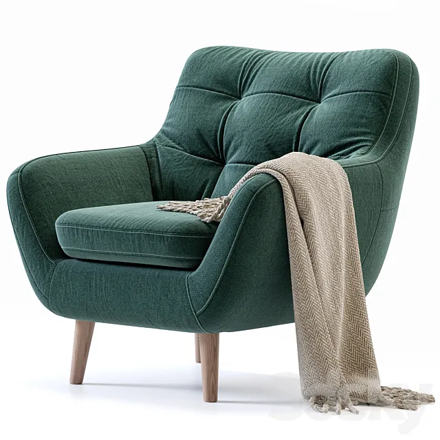 Armchair Vitio Velevet Ocean 3DS Max Model