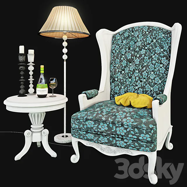 Armchair with decor 5 3DS Max Model
