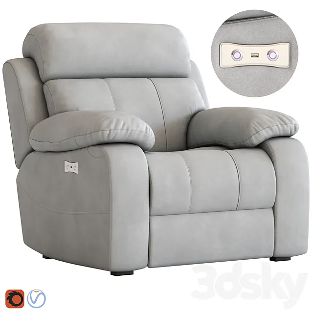 Armchair with foot lift 3ds Max