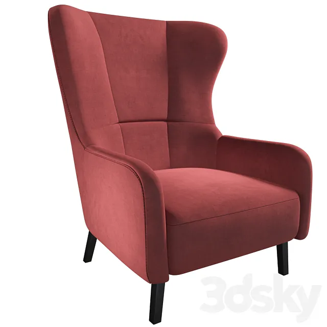 Armchair with high back “Arthur” 3ds Max