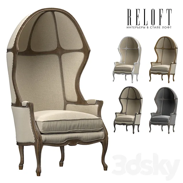 ARMCHAIR WITH VERSAILLES DOME 3ds Max