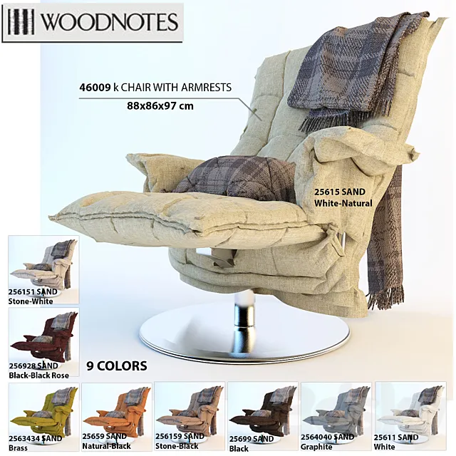 Armchair Woodnotes K CHAIR WITH ARMRESTS 3DS Max Model