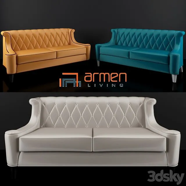 Armen Living Barrister Velvet Sofa 3dsMax Model