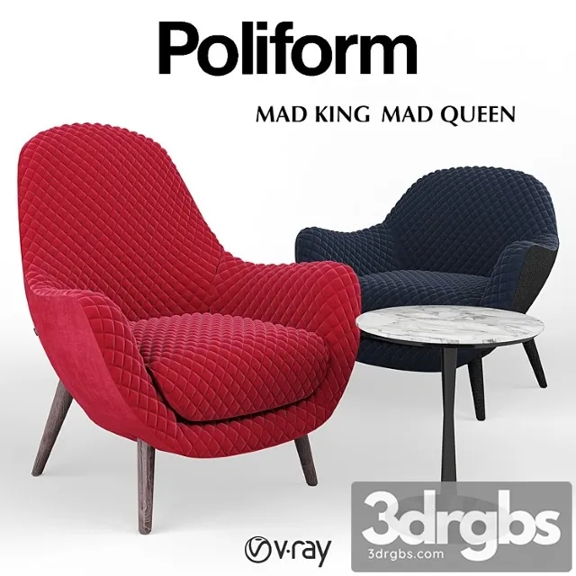 Armrests poliform mad queen and mad king 3dsmax Download