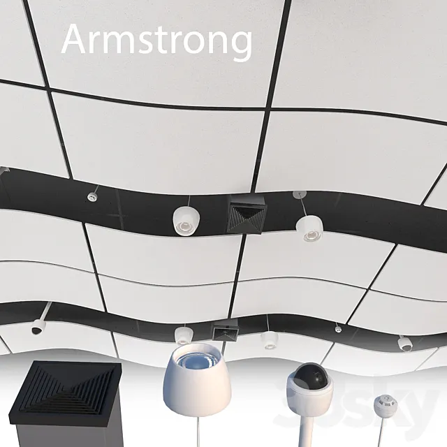 Armstrong Acoustic Ceiling 1 3ds Max