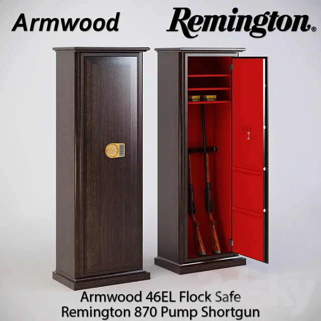 Armwood 46EL Flock & Remington 870 Pump Shortgun 3DS Max Model