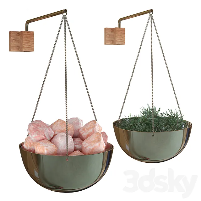 Aroma bath bowl 20 cm with Himalayan salt or branches 3ds Max