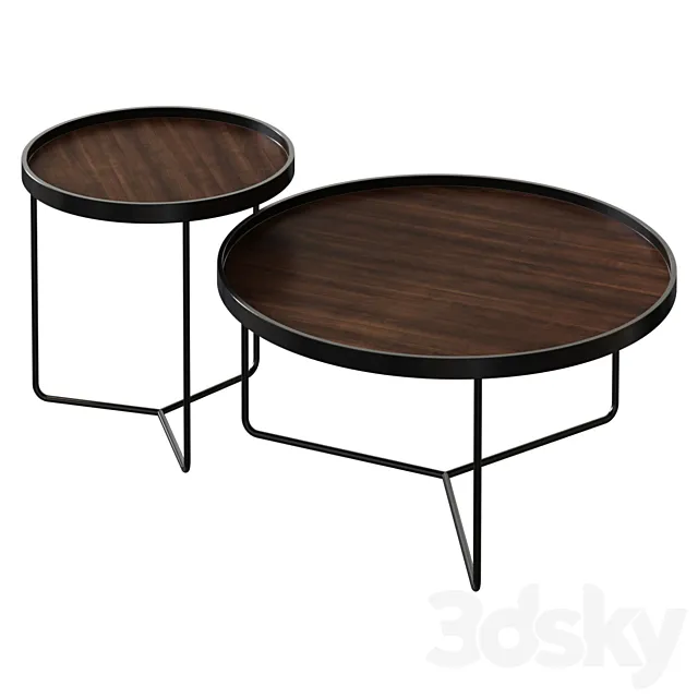 art. 339-2 _ 2 COFFEE TABLE WOODSTER CATTELAN ITALIA STYLE 3ds Max