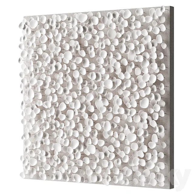 Art canvas with white petals 3ds Max