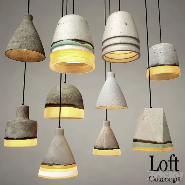 Art Concrete Pendant Collection 3dsMax Model