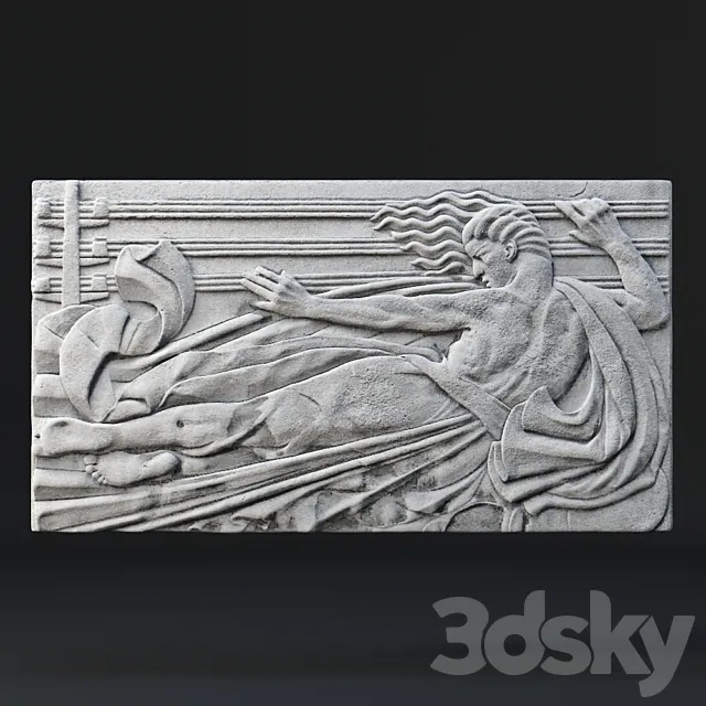 Art Deco Bas Relief 3ds Max