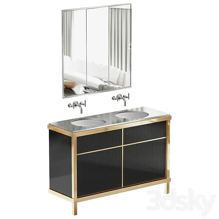 Art Deco Bathroom Vanity 3DS Max