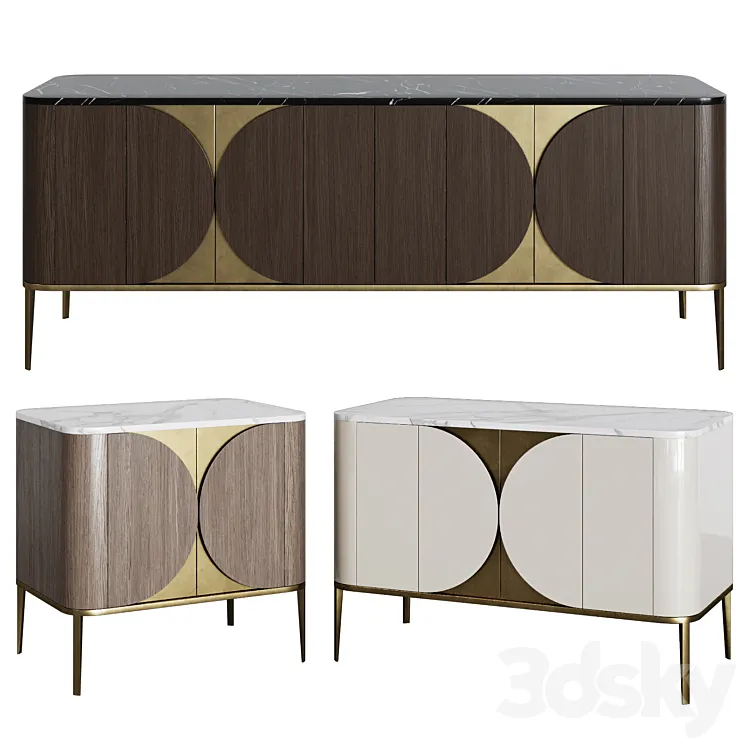 Art Deco chest of drawers and bedside 06 3DS Max