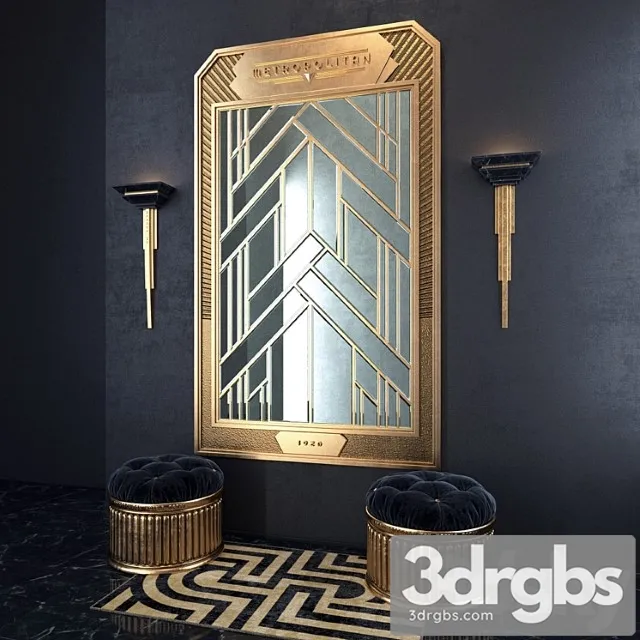 Art Deco Composition With A Mirror 3dsmax Download